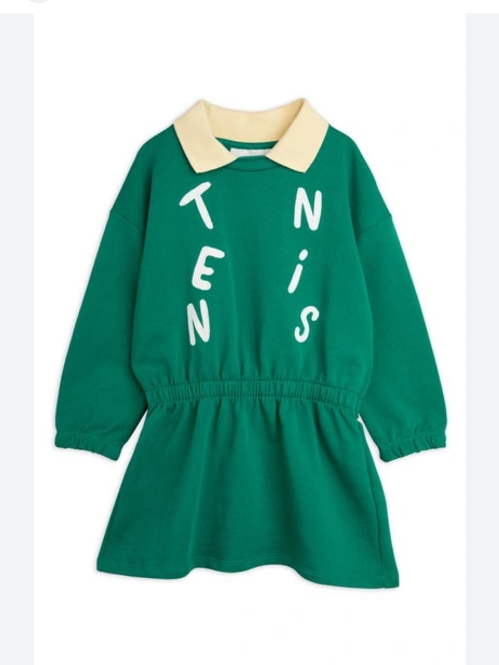 Mini Rodini Organic Cotton Green Polo Style Dress Girls 5-7